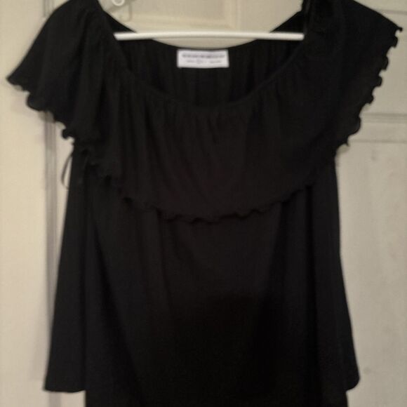 You Can Always Come Crash At My Place Off Shoulder Black Blouse Size Small - Picture 3 of 5